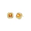 Monte Carlo Women's Citrine Button Stud Earrings In Gold In Gold