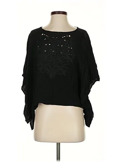 Pre-owned Monteau 3/4 Sleeve Blouse In Black