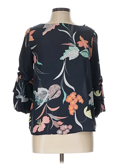 Pre-owned Monteau 3/4 Sleeve Blouse In Black