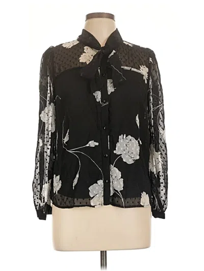 Pre-owned Monteau 3/4 Sleeve Blouse In Black