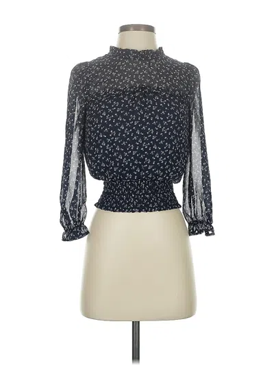 Pre-owned Monteau 3/4 Sleeve Blouse In Blue