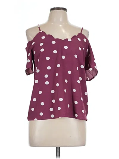 Pre-owned Monteau 3/4 Sleeve Blouse In Burgundy