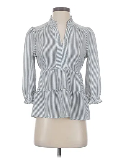 Pre-owned Monteau 3/4 Sleeve Blouse In Gray