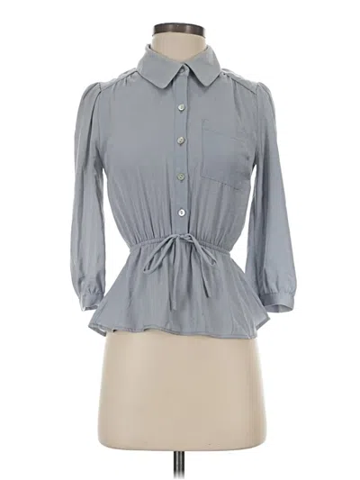 Pre-owned Monteau 3/4 Sleeve Blouse In Gray
