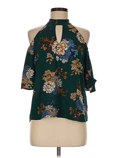 Pre-owned Monteau 3/4 Sleeve Blouse In Green
