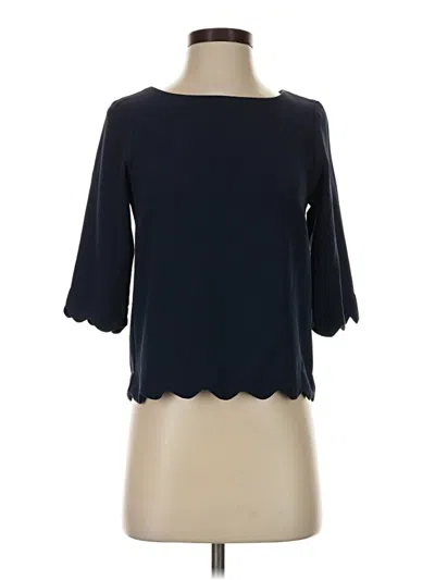 Pre-owned Monteau 3/4 Sleeve Top Blue Boatneck Tops