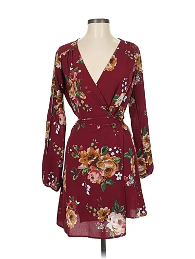 Pre-owned Monteau Casual Dress In Burgundy