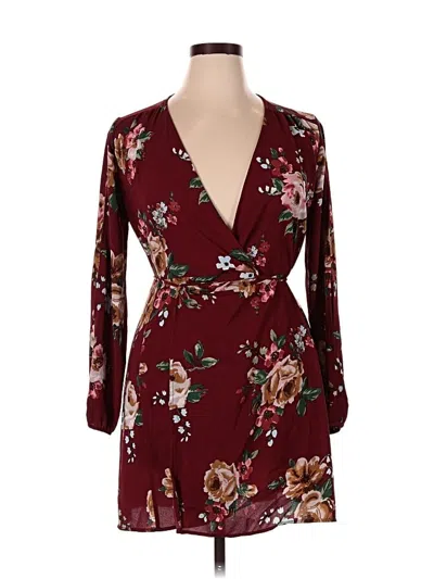 Pre-owned Monteau Casual Dress In Burgundy