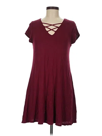 Pre-owned Monteau Casual Dress In Burgundy