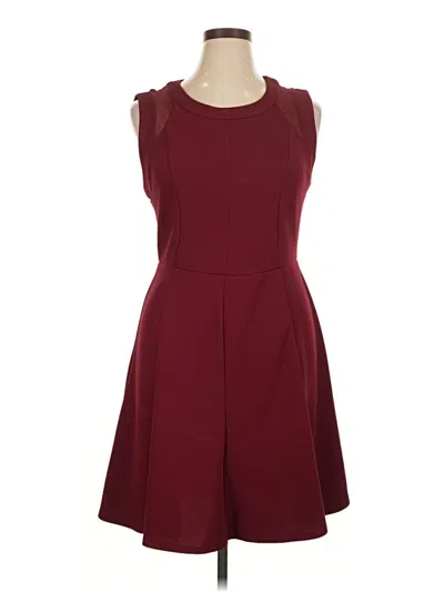 Pre-owned Monteau Casual Dress In Burgundy