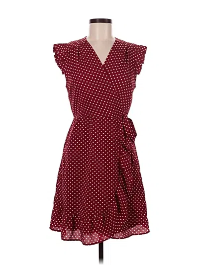 Pre-owned Monteau Casual Dress In Burgundy