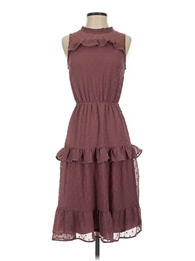 Pre-owned Monteau Casual Dress In Burgundy
