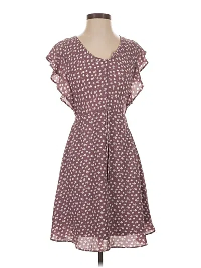 Pre-owned Monteau Casual Dress In Burgundy