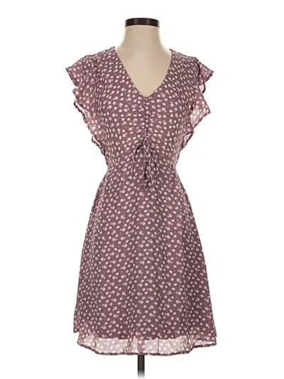 Pre-owned Monteau Casual Dress In Burgundy