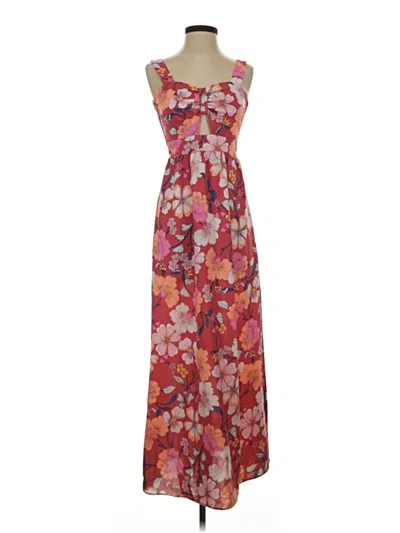 Pre-owned Monteau Casual Dress In Burgundy