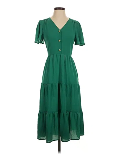 Pre-owned Monteau Casual Dress In Green