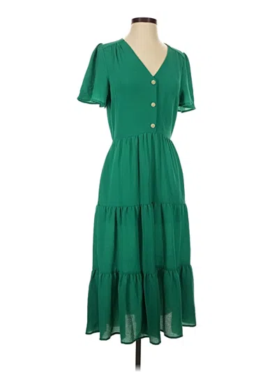 Pre-owned Monteau Casual Dress In Green