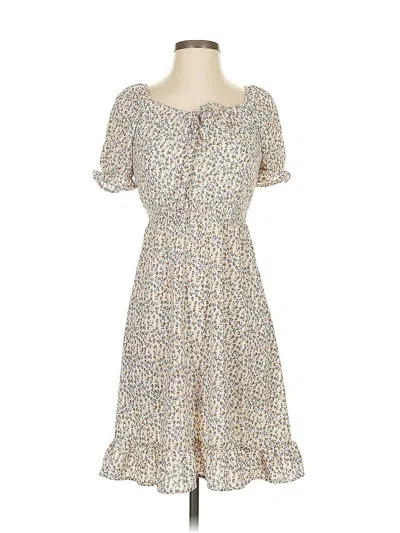 Pre-owned Monteau Casual Dress In White