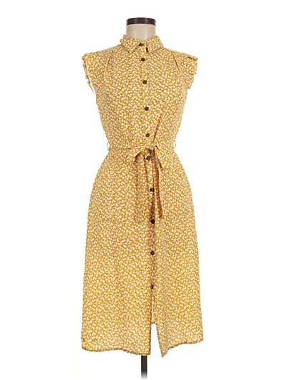 Pre-owned Monteau Casual Dress In Yellow