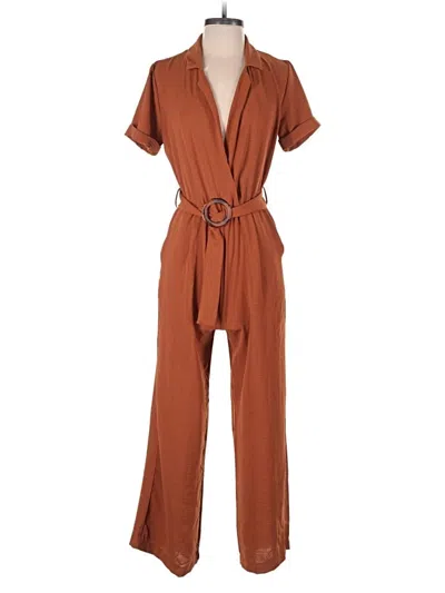 Pre-owned Monteau Jumpsuit In Brown