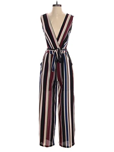 Pre-owned Monteau Jumpsuit In Burgundy