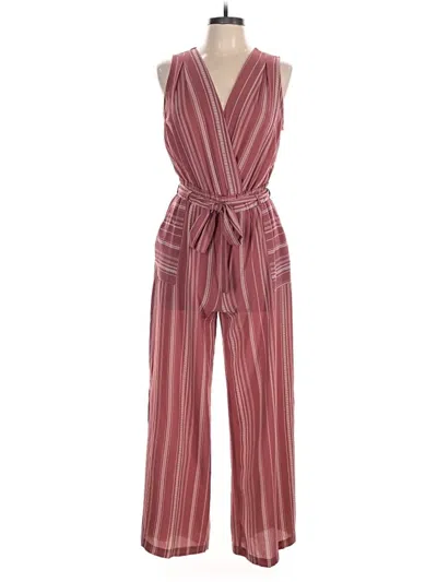 Pre-owned Monteau Jumpsuit In Burgundy
