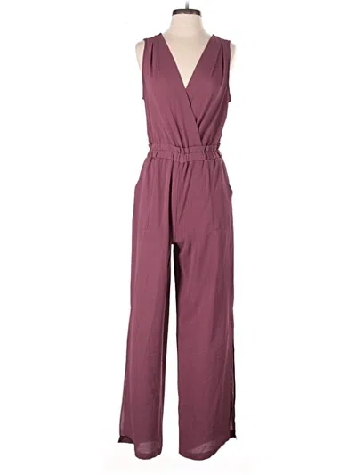 Pre-owned Monteau Jumpsuit In Burgundy