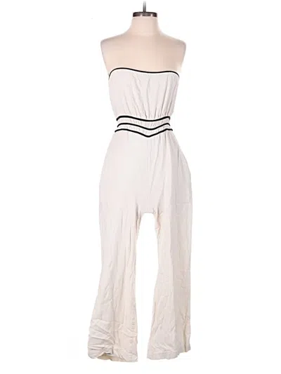 Pre-owned Monteau Jumpsuit In Ivory