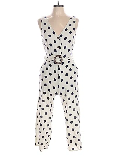 Pre-owned Monteau Jumpsuit In Ivory