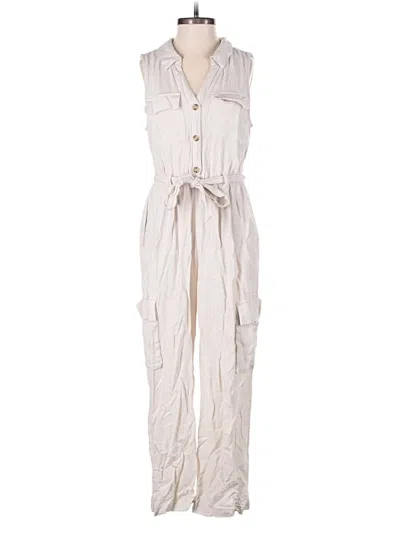 Pre-owned Monteau Jumpsuit In Ivory