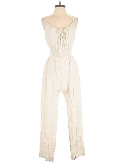 Pre-owned Monteau Jumpsuit In Ivory