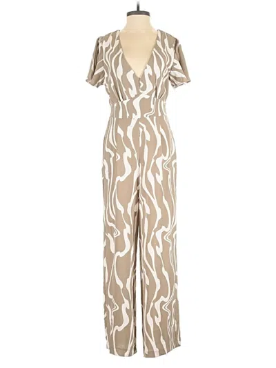 Pre-owned Monteau Jumpsuit In Tan