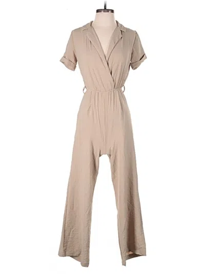 Pre-owned Monteau Jumpsuit In Tan