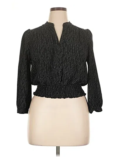 Pre-owned Monteau Long Sleeve Blouse In Black