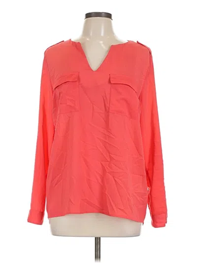 Pre-owned Monteau Long Sleeve Blouse In Orange
