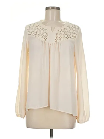 Pre-owned Monteau Long Sleeve Blouse In White