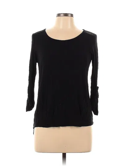 Pre-owned Monteau Long Sleeve Top Black Boatneck Tops