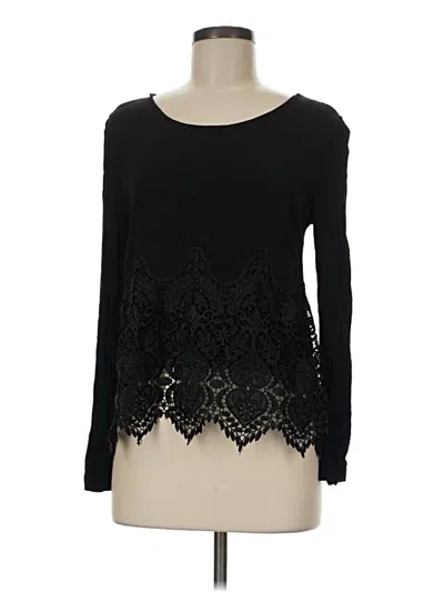 Pre-owned Monteau Long Sleeve Top Black Sweetheart Neckline Tops