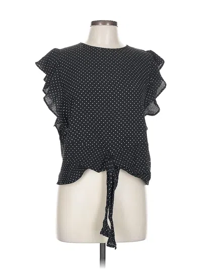 Pre-owned Monteau Short Sleeve Blouse In Black