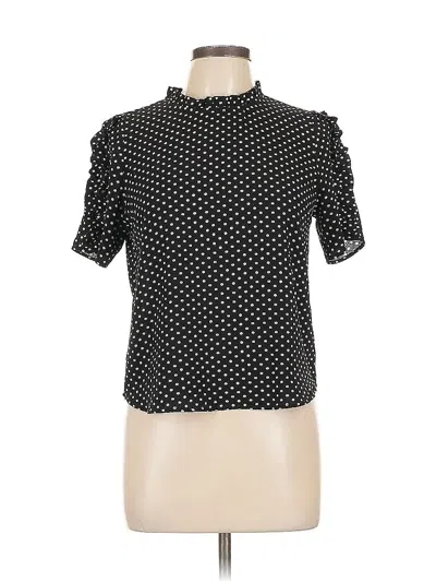 Pre-owned Monteau Short Sleeve Blouse In Black