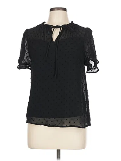 Pre-owned Monteau Short Sleeve Blouse In Black