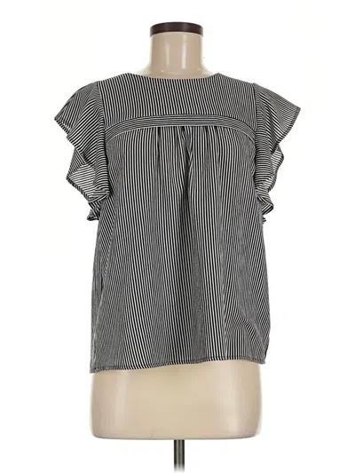 Pre-owned Monteau Short Sleeve Blouse In Black