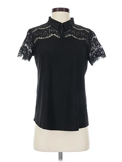 Pre-owned Monteau Short Sleeve Blouse In Black