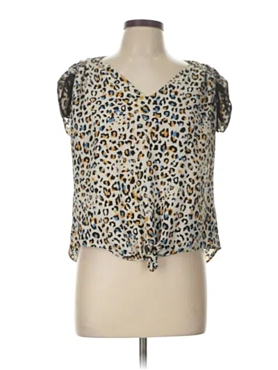 Pre-owned Monteau Short Sleeve Blouse In Brown