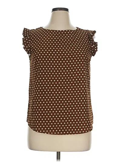 Pre-owned Monteau Short Sleeve Blouse In Brown