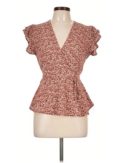 Pre-owned Monteau Short Sleeve Blouse In Brown