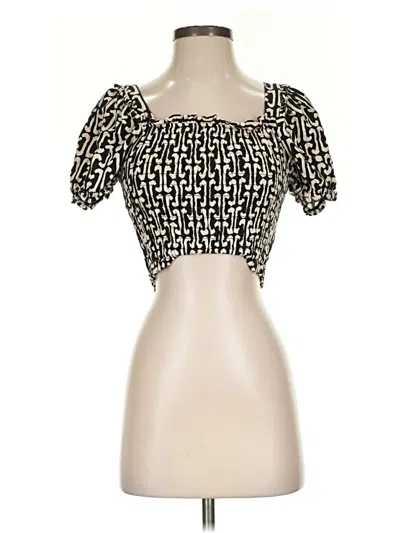 Pre-owned Monteau Short Sleeve Blouse In Gold