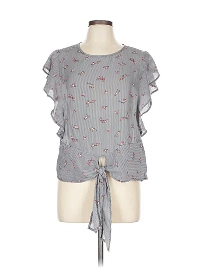 Pre-owned Monteau Short Sleeve Blouse In Gray
