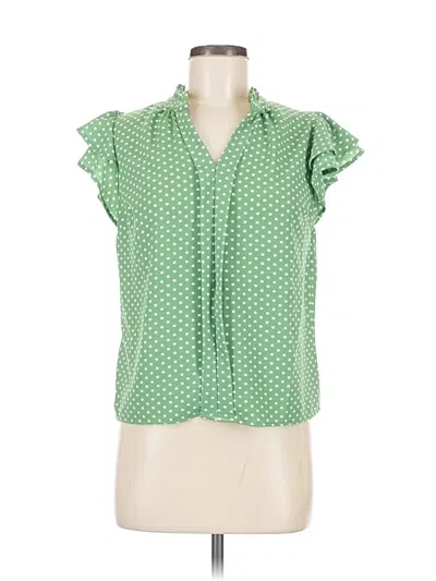 Pre-owned Monteau Short Sleeve Blouse In Green