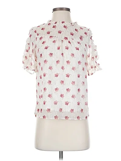 Pre-owned Monteau Short Sleeve Blouse In Ivory